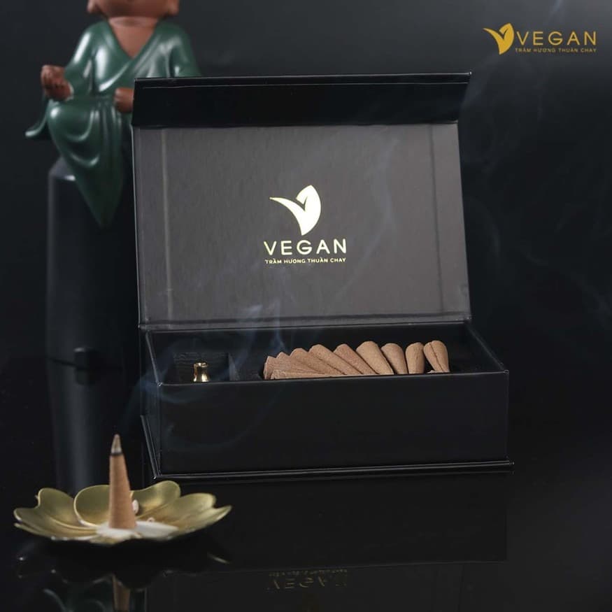 Premium Vegan Agarwood Incense Cones Gift Set 39 Cones with Burner