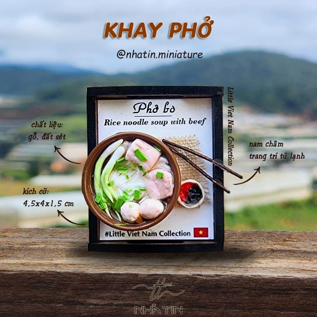 Mini Vietnamese Pho Display Set 5 Inches Handmade Collectible